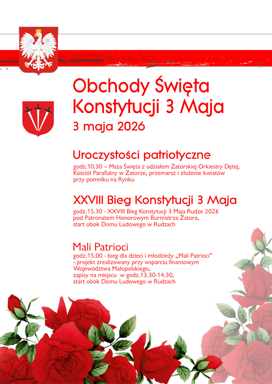 Zaproszenie na uroczystości z okazji Święta 3 Maja