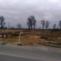 Postęp prac na budowie ronda w ciągu drogi krajowej nr 44