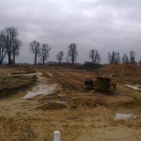 Postęp prac na budowie ronda w ciągu drogi krajowej nr 44